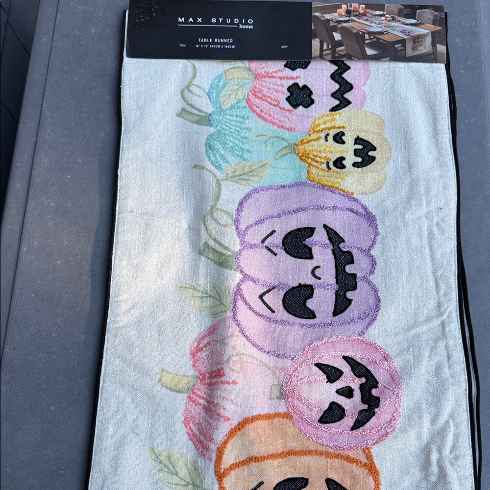 Max Studio Pastel Pumpkin Table Runner